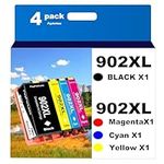 902xl Ink cartridges for hp Printers Compatible for HP 902 902XL to use with Officejet 6951 6954 6956 6958 6962 6950 Officejet Pro 6968 6974 6975 6978 6960 (Black, Magenta, Cyan, Yellow 4PACK)