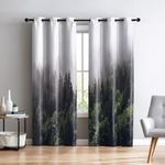 Renaiss Green Nature Forest Blackout Curtains, Foggy Mountain Forest Room Darkening Window Curtains for Bedroom Nature Woodland Curtains for Living Room, 42Wx84L inch 2 Panels Set