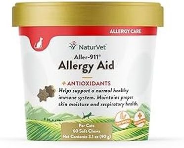 NaturVet – Aller-911 Allergy Aid Plus Antioxidants for Cats – 60 Soft Chews | Supports Immune System, Skin Moisture & Respiratory Health | Enhanced with Omegas, DHA & EPA | 30 Day Supply