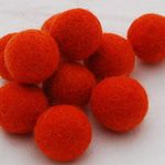 Oriental Direct 100% Wool Felt Balls - 2.5cm - Tangelo Orange - 20 Felt Balls