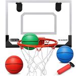 Mini Basketball Hoop for Home Office Door & Wall, Over The Door Basketball Hoop for Kids Adults, Door Room Basketball Hoop with 3 Rubber Balls, Sport Party Favors Gift for Boys Girls