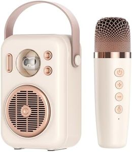 SoundPEATS Mini Karaoke Machine for Kids and Adults, Portable Bluetooth Speaker with Wireless Microphone, Karaoke Speaker with Colorful Lights, Supports TF Card/BT/AUX for Home Party Birthday