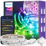 Govee 32.8ft RGBIC LED Strip Lights, LED Light Strips Bluetooth Control, Segmented DIY, Intelligent Color Picking, Music Sync, 64 Scene Modes LED Lights for Bedroom Gaming Room, 2 Rolls of 16.4ft