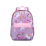 Preschool Backpack Kindergarten Little Kid Toddler School Backpacks for Boys and Girls with Chest Strap, Purple Unicorn 15", One Size