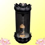 AGNYA Buddha Backflow Smoke Fountain with 10 Sandalwood Incense Cones | Handcrafted Resin Incense Burner for Puja, Meditation, Home Temple | Gift for Festivals & Devotional Use