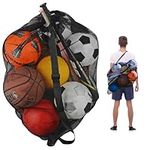 Mesh Ball Bag with Shoulder Strap. 30 x 40 Inches with a Drawstring Closure.