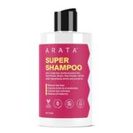 Arata 6-in-1 Super Shampoo | Prevents Hair loss | Restores pH Balance | Boosts Hair Thickness | Reduces Breakage | Fights Microbial Infections | Adds Shine | Shampoo For Women & Men | 300 ml