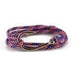 Riptide Vibes Adjustable Fish Hook Bracelet - Made in USA with 550 Military Paracord - 15% Donated to Marine Wildlife Conservation - Silver or Black Hook, One Size, 550 paracord, not-applicable