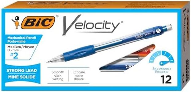 BIC Velocity Mechanical Pencils, With Colorful Barrel, Medium Point (0.7mm), 12-Count Pack Mechanical Pencils With Erasers