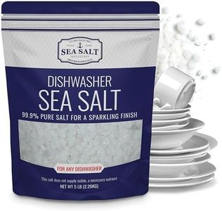 Dishwasher Salt, Natural Water Softener, Food Grade Coarse Sea Salt Compatible with Miele, Thermador, Whirlpool, & Bosch Dishwasher 5 lb Bag