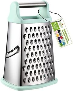 Spring Chef Professional Cheese Grater - Stainless Steel Box Grater for Kitchen, XL Size - Perfect 4 Sided Shredder for Parmesan Cheese, Vegetables, Ginger - Dishwasher Safe - Mint