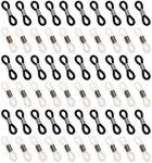 Hyamass 60pcs Black and Translucent White Anti-slip Rubber Ends Retainer Connector Holder for Eyeglass Chain Necklace Chain