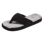 Acorn Women's Spa Thong with Premium Memory Foam Slipper, Black Colorblock, 3/4 UK