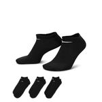 NIKE Men's Everyday Lightweight No show Socks 3 Pairs , Black/White, S UK