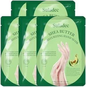 SULADEC Moisturizing Hand Mask with Shea Butter and Goat Milk, Hydrating Hand Masks for Dry Cracked Hands, Dry Skin Moisturizer for Soft and Smooth Touch Hands - Men Women - 5 Pairs