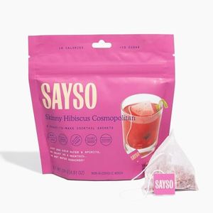 SAYSO: Skinny Hibiscus Cosmo Craft Cocktail Tea Bag | Enjoy an Instant Cosmopolitan or Mocktail in Under 1 Min, <1G Sugar, 10 Calories, Vegan, Kosher, Non-GMO, 8 Count