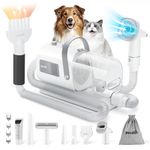 Pecute Dog Hair Dryer & Grooming Vacuum, 7-in-1 Dog Grooming Kit with 10000Pa Suction, 6-Temp Dog Dryer Fast Drying, Low Noise Dog Grooming Vacuum, Dog Clipper for Dogs & Cats at Home