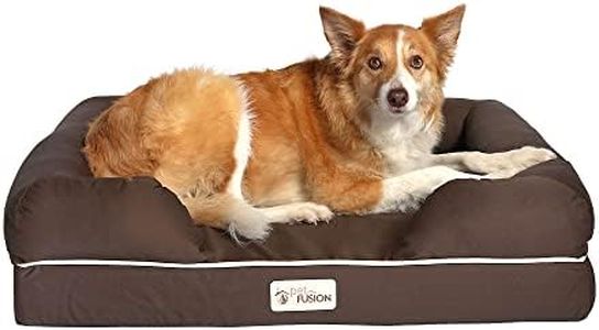 PetFusion Ultimate Solid 4" WATERPROOF Memory Foam Dog Bed for Medium & Large Dogs (36x28x9" orthopedic dog mattress; Brown). Replacement covers & blankets also avail