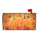 Fall Mailbox Cover Pumpkin Leaf Thanksgiving Boxes Autumn Standard Size 18" X 21" Mailbox Wraps Post Letter Box Cover Garden Decorations Outdoor