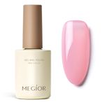 MEGIOR Jelly Pink Gel Nail Polish 15ML Sheer Pink Gel Polish 1PC Nail Polish Gel Soak Off UV Gel Polish Translucent Color Neutral Gel Polish for Nail Art Manicure DIY at Home