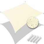 VOUNOT 2m x 3m Sun Shade Sail, Waterproof Outdoor Garden Sails Canopy Patio Party Sunscreen Awning 98% UV Block with Free Rope, Beige