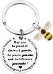 PLwelth Bee Keychain Thank You Keyr