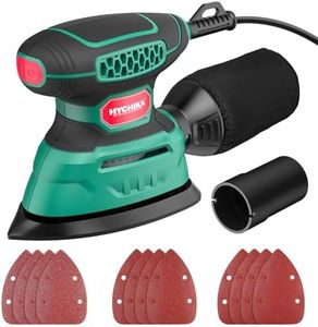 HYCHIKA Detail Sander,140W Electric Sander, up to 13000OPM, 1.2A Palm Sander Tool with 12pcs Sandpapers, with Efficient Dust Collection System, Compact Hand Sander for Woodworking.