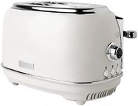 Haden Heritage White Toaster 2 Slice - Variable Browning Control - Electric Stainless Steel Toaster - Economy Mode - Reheat, Cancel and Defrost Functions - 1370-1630W