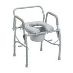 Drive Medical 11125PKSD-1 Commode Chair for Toilet with Padded Seat and Arms, Gray