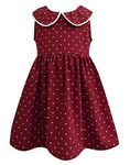 A.T.U.N. (ALL THINGS UBER NICE) Girl's Polyester Fit and Flare Knee-Length Casual Dress (GDRS PAV_Maroon-White_1-2 Years)