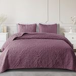 Exclusivo Mezcla Quilt Set Twin Size, Lightweight Vintage Quilts Bedspreads Coverlets with Pillow Sham, Soft Twin Quilt Bedding Set for All Seasons, (68"x88", Dusty Lavender)