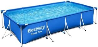 Bestway Steel Pro 13 Foot x 32 Inch Rectangular Above Ground Outdoor Pool Steel Framed Vinyl Swimming Pool with 1,506 Gallon Water Capacity, Blue