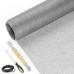 Screen Repair Kit Easy DIY Project 36" x 90" Fiberglass Screen Mesh with Rolling Tool and Screen Retainer Spline Screen Replacement kit for Windows Sliding Doors and Patio Screens(Gray)