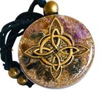 Orgone Celtic Wicca Knot Necklace, Viking Trinity Irish Triqueta Jewelry, Protection Pendant Black Tourmaline Crystals Stone Healing, Amulet Women Arte Orgones