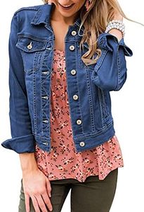 LookbookStore Women's Basic Long Sleeves Button Down Fitted Denim Jean Jackets Size X-Small