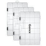 Gonex Fishing Lure Tackle Box, 3 Packs 24 Grids with Adjustable Dividers Transparent Plastic Box 3700 Storage Organizer Box for Fishing Lure Bait Hook Jewelry Craft Beads Earring Container