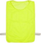 Champion Sports Deluxe Youth Mesh Pinnie, Neon Yellow - 12 Pack