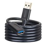 USB 3.0 Extension Cable 15Ft,USB 3.0 Repeater USB Male to Female Lead with Signal Amplification Active Cord for Printers,Keyboards, Game Console, loudspeakers, scanners, displays, headsets