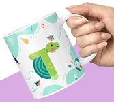 NH10 DESIGNS Colorful Alphabet Letter T Printed Coffee Mug for Kids Girls Boys Friends Love Best Gift for Birthday Anniversary Initial Letter T (Tea Coffee Mug-350ml) - ABVWM2 193