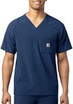 CARHARTT Men's Micro Ripstop Chest Pocket Top, Navy Heather, 2X