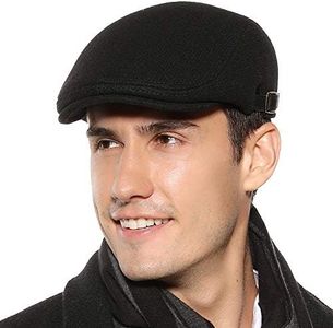 Sumolux Mens Newsboy Cap Winter Beret Hat Cabbie Flat Cap Black