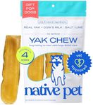 Native Pet Yak Chews – Long-Lasting Yak Cheese Himalayan Dog Chews - All Natural Dental Chews for Aggressive Chewers – 3 Pack for X Large Breeds - Natural Bully Stick/Cheese Bone