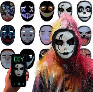 JDBMAOYE Led Mask With App Control,Lighted Up Mask With Gesture Sensing,Led Halloween Mask For Halloween Costume,Masquerade,Cosplay Party