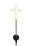 Lighted Garden Cross, Solar Lighted Cross 27 Inches High x 4 Inches Wide, Replaceable Battery, Clear Acrylic Outdoor Garden Decoration, Memorial Cross