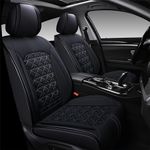 HESHS Car Seat Covers Fit for Dodge Challenger 2008-2023, Premium Leather Car Seat Cover 2-Seats Standard, Comfortable & Breathable Car Seat Cover, All Weather Car Seat Protector(Black)