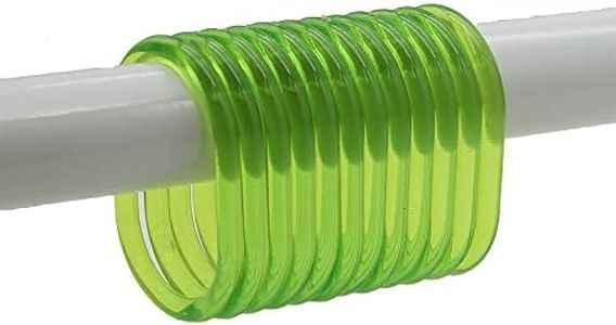 Shower Curtain Rings Plastic Hooks Solid and Clear Color Set of 12 Clear Lime Green