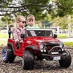 Moderno Kids Trail Explorer 2 (Two) Seater 12V Power Children Ride-On Car Truck with R/C Parental Remote + EVA Foam Rubber Wheels + Leather Seat + Bluetooth FM MP3 Music Player + LED Lights