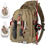 Ghosthorn Fishing Tackle Backpack Storage Bag - Outdoor Shoulder Backpack - Fishing Gear Bag Standard Khaki