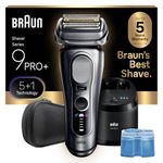 Braun Series 9 PRO+ Electric Razor for Men, Electric Foil Shaver, with Precision Trimmer, Pro SensoAdapt, 6in1 SmartCare Center, 9667CC, Silver
