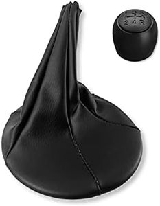 1neiSmartech Pomello Cuffia Sacca in Pelle Pu Nera Completa di Ghiera di Ritenzione per Leva Cambio Compatibile con Fiat Panda 2003–2012 Fiat 500 500C 2007-2013 Oem 71775051 (colore nero)